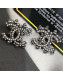 Chanel Crystal CC Stud Earrings Black 04 2019