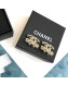 Chanel Crystal CC Stud Earrings Gold 05 2019