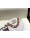 Chanel Maxi-Quilted Lambskin Round Clutch with Chain White 2019