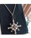 Chanel Crystal and Pearl Snowflake Pendant Necklace AB2323 White/Black 2019