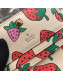Gucci Zumi Strawberry Print Card Case on Chain 570660  