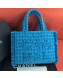 Chanel Wool Tweed Medium Zipped Shopping Bag AS0976 Turquoise 2019