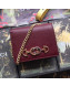 Gucci Zumi Grainy Leather Card Case on Chain 570660 Burgundy