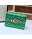 Gucci Laminated Leather Card Case 536353 Green