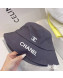 Chanel Canvas Bucket Hat Dark Gray 2021 122214