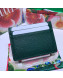Gucci Zumi Grainy Leather Card Case 570679 Green