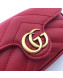 Gucci GG Marmont Matelassé Leather Chain Super Mini Bag 575161 Red 2019