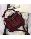 Chanel Studded Chevron Calfskin Bucket Bag Burgundy 2019