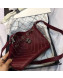Chanel Studded Chevron Calfskin Bucket Bag Burgundy 2019