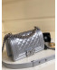 Chanel Vintage Quilted Leather Small Boy Flap Bag Silver 2019