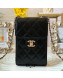 Chanel Quilted Lambskin Phone Clutch with Chain AP0249 Black 2019