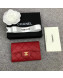 Chanel Quilting Grained Classic Card Holder Red