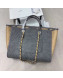Chanel Deauville Wool Felt Medium/Large Shopping Bag A93786 Gray/Beige 2019