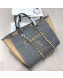 Chanel Deauville Wool Felt Medium/Large Shopping Bag A93786 Gray/Beige 2019