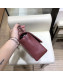 Chanel Quilted Grained Calfskin Round CC Metal Medium Flap Bag AS6099 Burgundy 2019