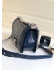 Chanel Vintage Quilted Leather Medium 25cm Boy Flap Bag Blue 2019