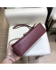 Chanel Quilted Grained Calfskin Round CC Metal Medium Flap Bag AS6099 Burgundy 2019