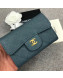 Chanel Quilting Grained Classic Card Holder Blue