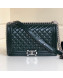 Chanel Vintage Quilted Leather Medium 28cm Boy Flap Bag Green 2019
