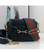 Gucci Leather Small Horsebit Shoulder Bag 384821 Black 2019