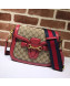 Gucci GG Canvas Medium Horsebit Shoulder Bag 383848 Red 2019