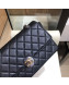 Chanel Quilted Grained Calfskin Round CC Metal Medium Flap Bag AS6099 Black 2019