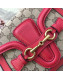 Gucci GG Canvas Small Horsebit Shoulder Bag 384821 Red 2019