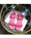 Balenciaga Allover Logo Round Flat Sandal Pink 2019