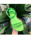 Balenciaga Allover Logo Round Flat Sandal Green 2019