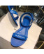Balenciaga Allover Logo Round Flat Sandal Blue 2019