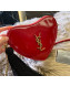 Saint Laurent Monogram Heart Cross Body Bag in Smooth Leather 540694 Red 2018