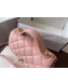 Chanel Quilted Grained Calfskin Mini Messenger Flap Top Handle Bag A93067 Pink 2019