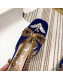 Gucci Velvet Mid-heel Pump with Bat and Crystals 548863 Cobalt Blue 2019