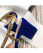 Gucci Velvet Mid-heel Pump with Bat and Crystals 548863 Cobalt Blue 2019