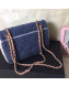 Chanel Shearling Sheepskin Small Flap Bag A57736 Blue 2019