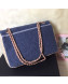 Chanel Shearling Sheepskin Medium Flap Bag A57737 Blue 2019
