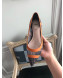 Fendi FF Mesh Fabric Heel 9cm Pumps Orange 2018