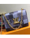 Louis Vuitton Monogram Check Twist MM Chain Bag M50280 Blue