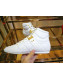 Dior High-top Sneakers in Cannage Calfskin Leather White/Gold 2019