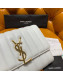 Saint Laurent Vicky Chain Wallet in Quilted Lambskin 554125 White 2019