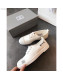 Chanel Fabric CC Logo Patch Sneakers White 2019