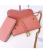 Dior Saddle Wallet on Chain/Crossbody Bag Pink 2019