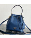 Prada Saffiano Leather Bucket Bag 1BE032 Blue 2019