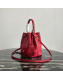 Prada Saffiano Leather Bucket Bag 1BE032 Red 2019