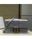Dior 30 Montaigne CD Flap Bag in Metallic Leather Silver 2019