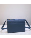 Dior 30 Montaigne CD Flap Bag in Grained Calfskin Blue 2019