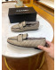 Chanel Quilted Lambskin and Wool Flat Loafers Gray 2019