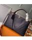 Louis Vuitton V Tote MM Embossed Monogram Leather M44397 Navy Blue 2019