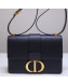 Dior 30 Montaigne CD Flap Bag in Grained Calfskin Black 2019