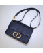 Dior 30 Montaigne CD Flap Bag in Grained Calfskin Black 2019
